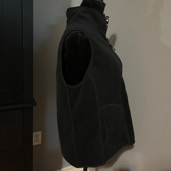 Kim Rogers Vest Womens Large Reversible Animal Print Fleece Pockets Black White - Picture 11 of 11